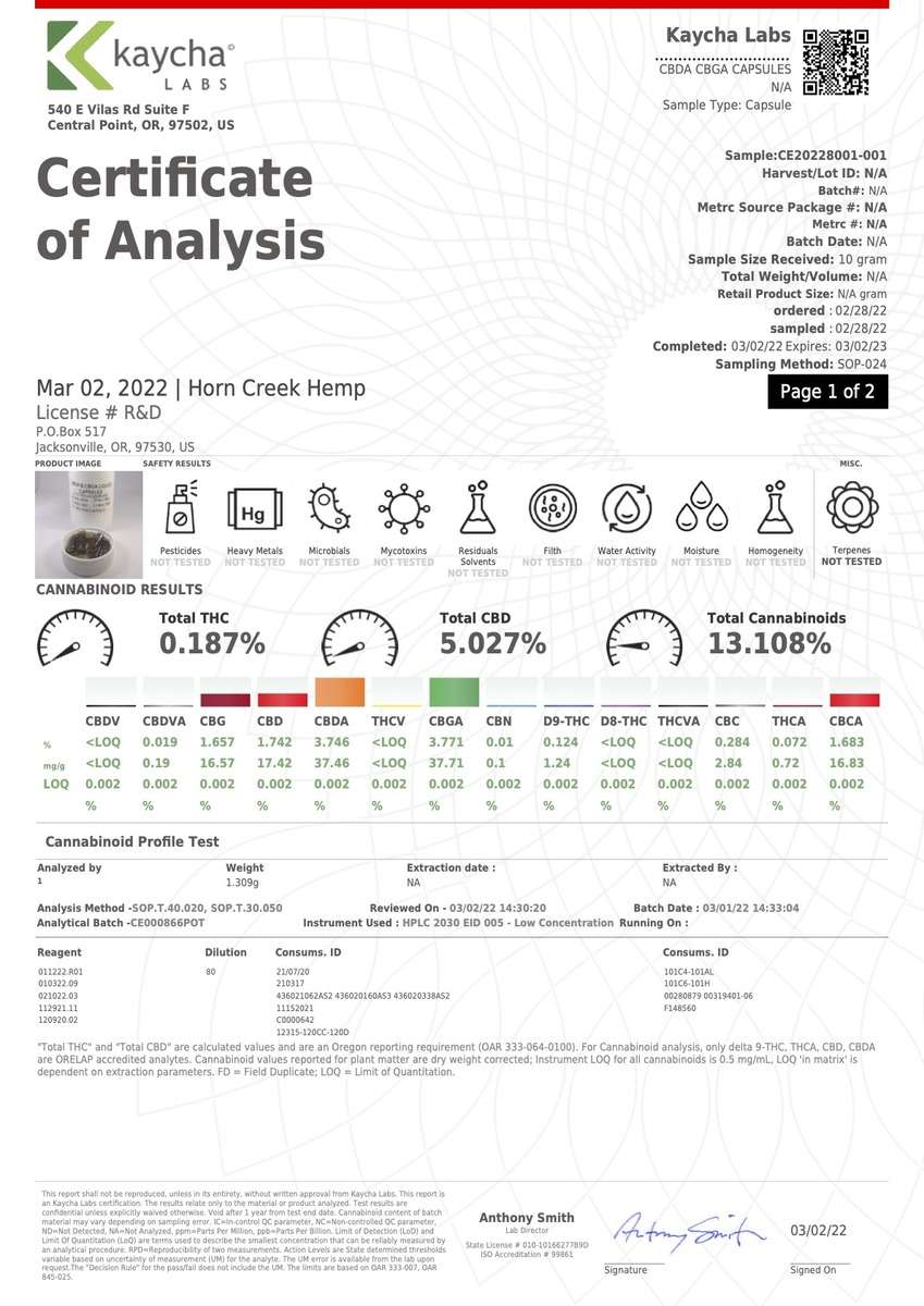 horn creek cbd capsules