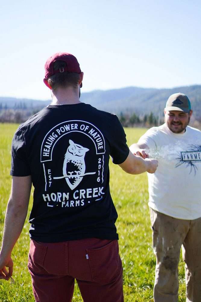 horn creek team members wearing merchandise