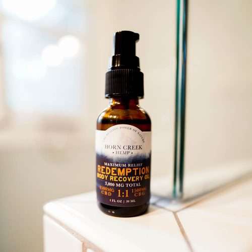 redemption body CBD and CBG massage oil