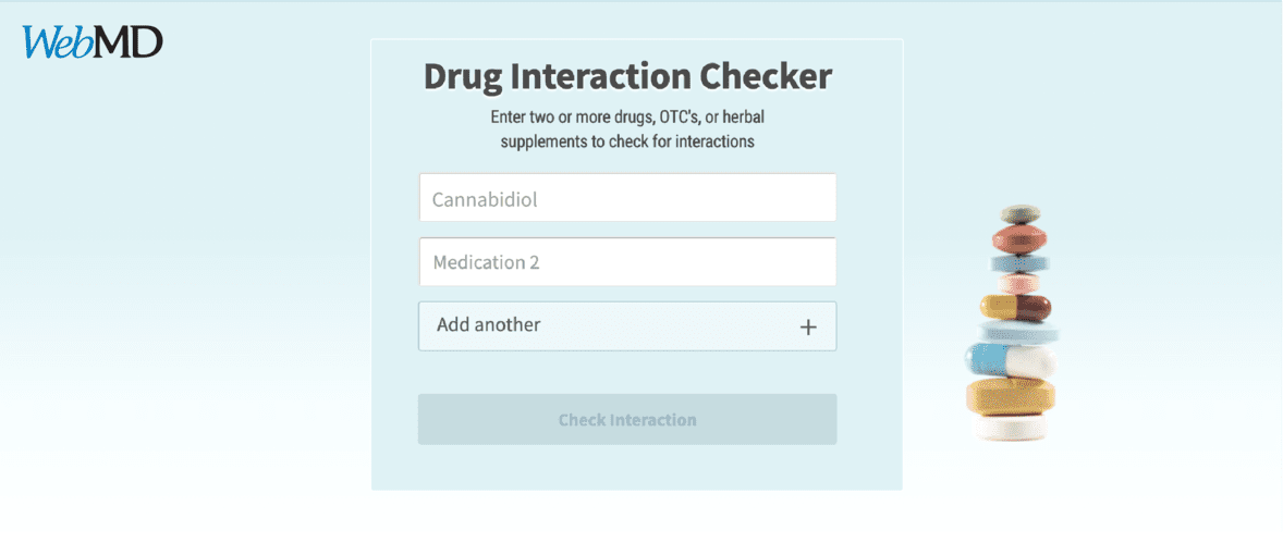 WebMD CBD drug interaction checker