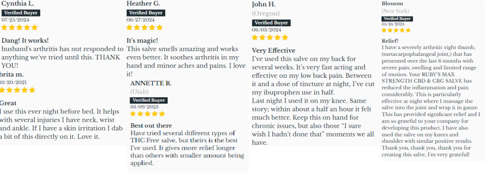 horn creek hemp customer reviews for best cbd salve for joint pain relief